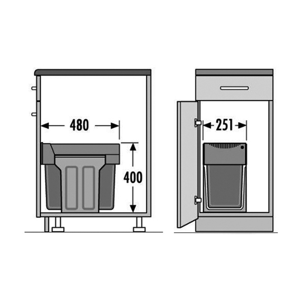 Meuble poubelle a porte basculante - MBUB1 - Sofinor