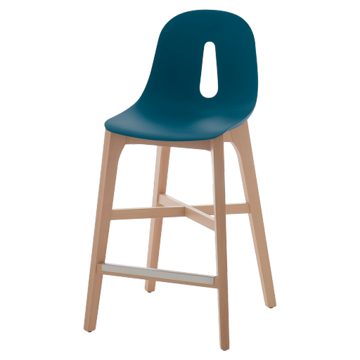 Tabouret bas, rond et bleu outremer