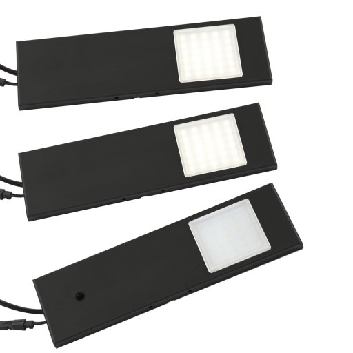 Kit de 3 Spots encastrés extra plat pour meuble et plafond Led intégré  acier brossé 3X170 lm 2700K SLIM DIAM 70mm epaisseur 18mm